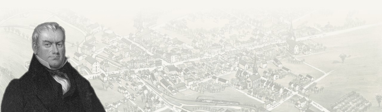 Governor George Wolf and map of Bath, PA circa (1885)